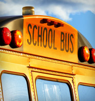 Rear sign on school bus