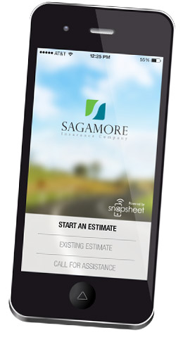 Sagamore Easy Estimate app shown on smartphone