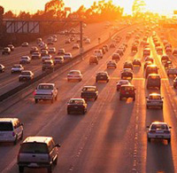 Highway at sunset