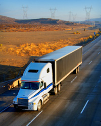 Truck on rural highway