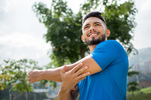 Man Stretching